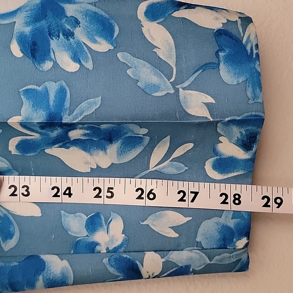 Vintage Unbranded Blue Floral High Rise Baggy Tapered Pants 12 - Picture 13 of 14